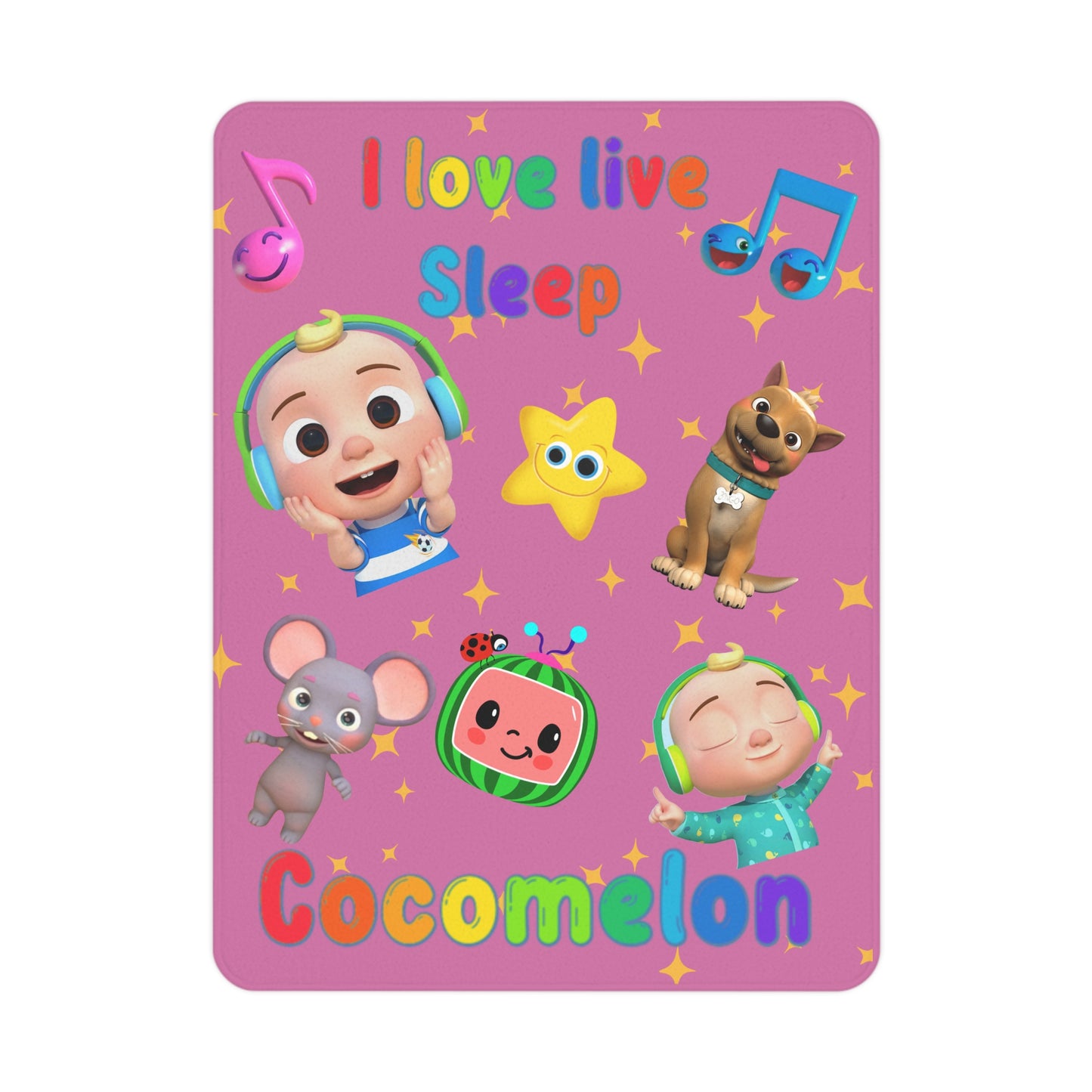 Toddler Baby Girl Blanket - 'I Love Live Sleep' Fun and Colorful