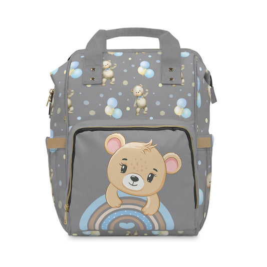 Cute Bear Multifunctional Baby Boy Diaper Backpack - Perfect for New Parents & Baby Showers