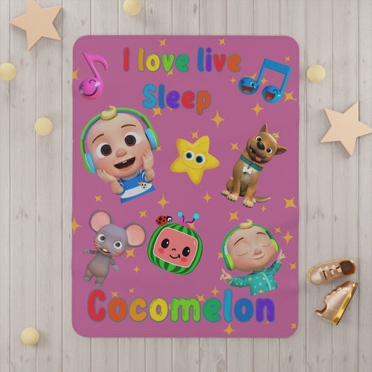 Toddler Baby Girl Blanket - 'I Love Live Sleep' Fun and Colorful