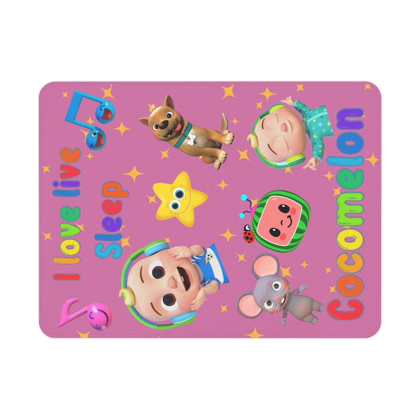 Toddler Baby Girl Blanket - 'I Love Live Sleep' Fun and Colorful