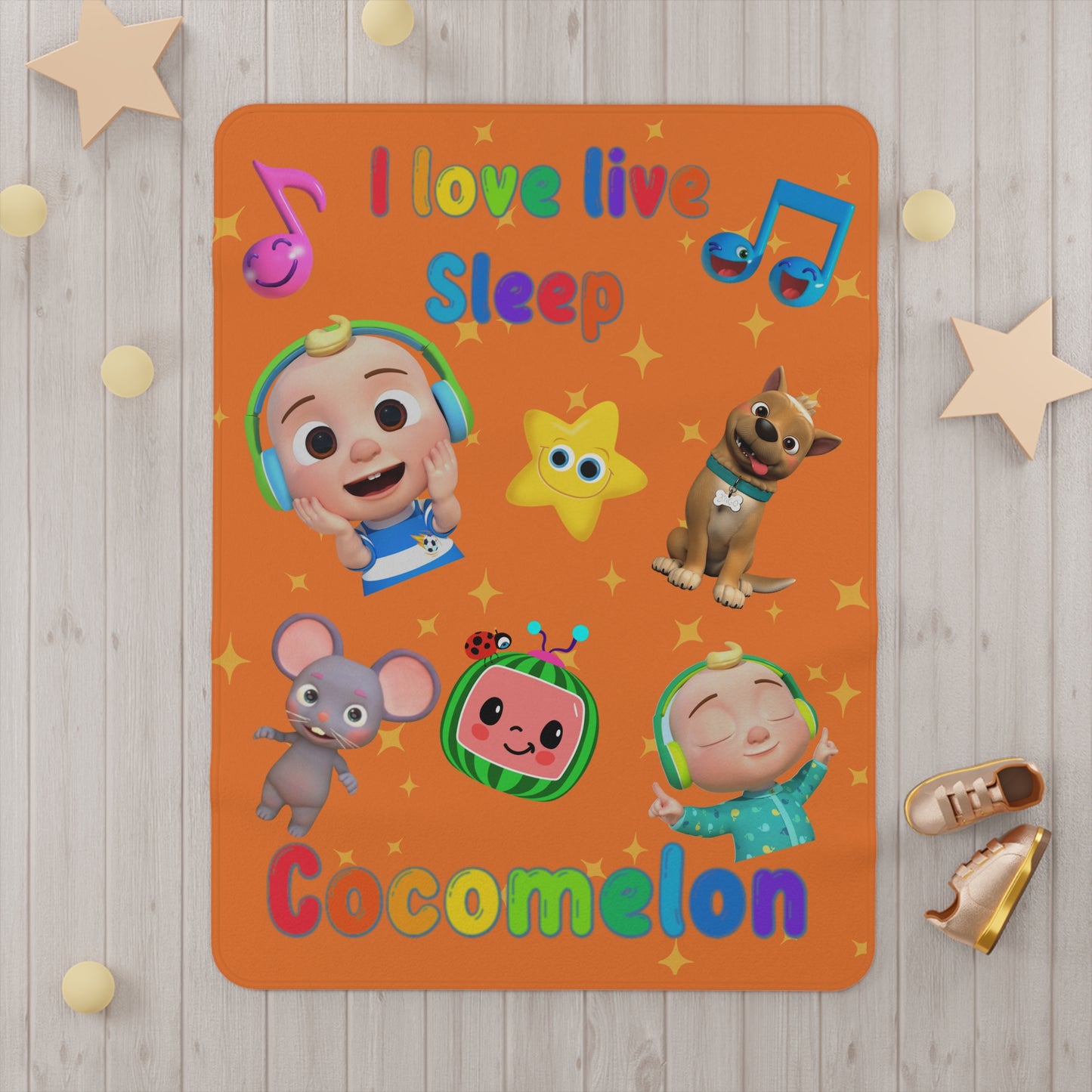 Toddler Baby Boy Blanket I Love Live Sleep' Fun and Colorful