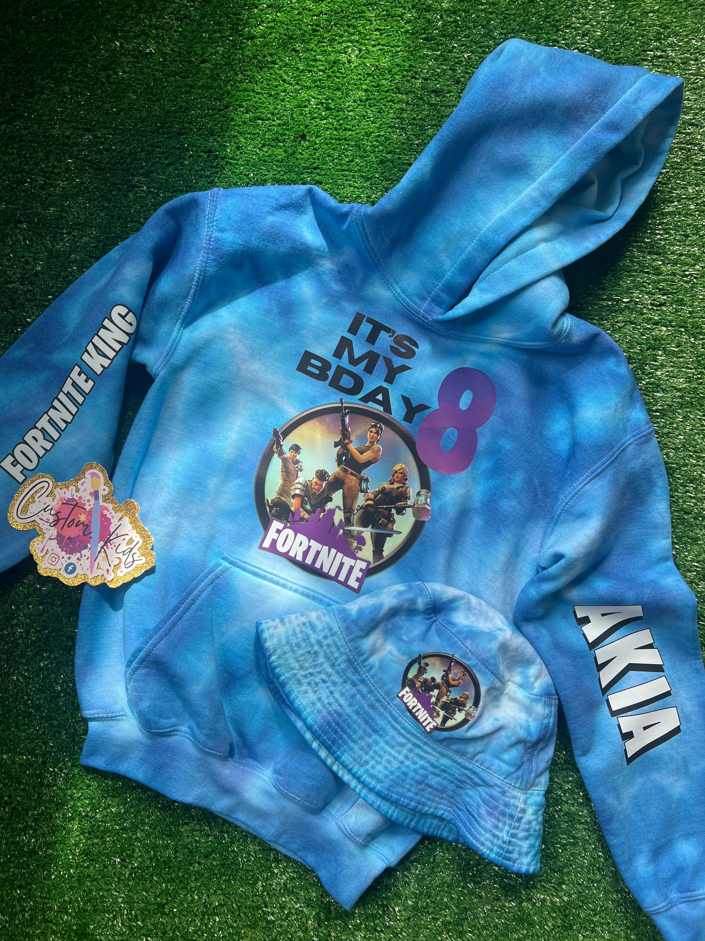 Tie dye jacket and matching bucket hat unisex