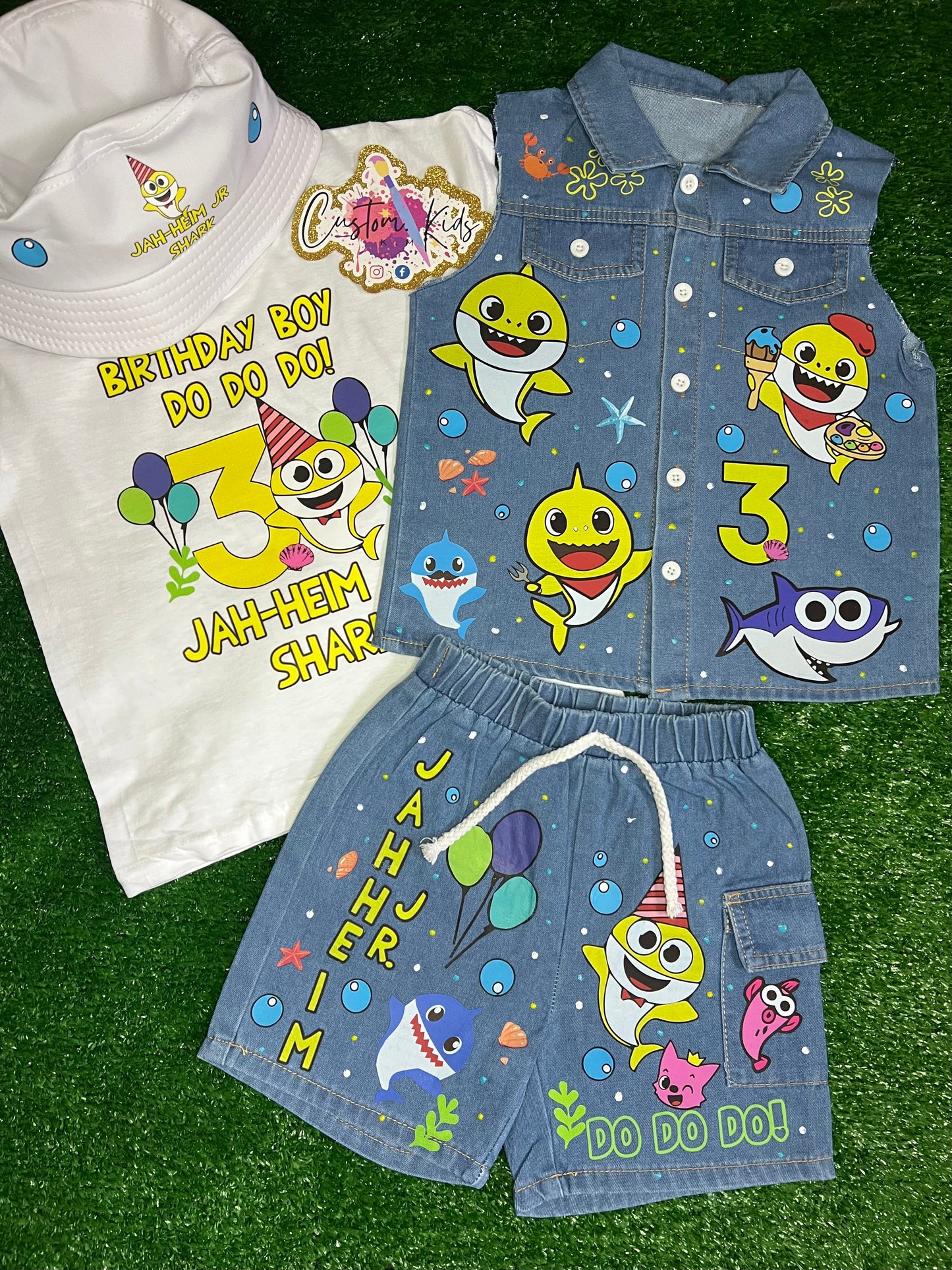 4p custom short and jacket set with ducket hat