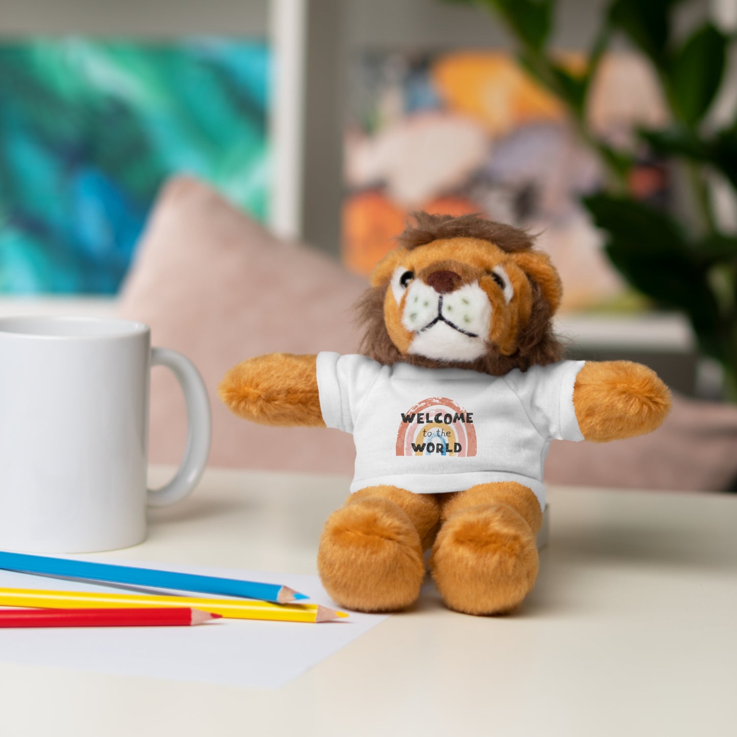 Welcome to the World baby girl Stuffed Animal Teddy Bear - Adorable Gift for Newborns & Celebrations
