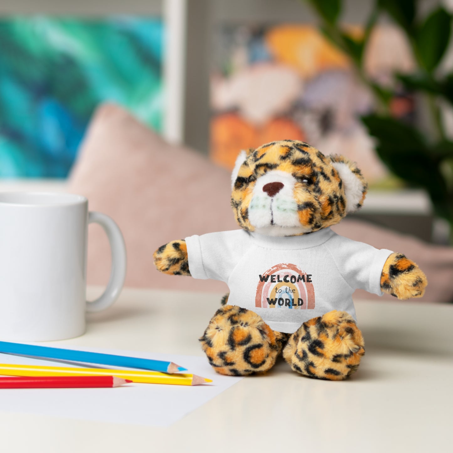 Welcome to the World baby girl Stuffed Animal Teddy Bear - Adorable Gift for Newborns & Celebrations