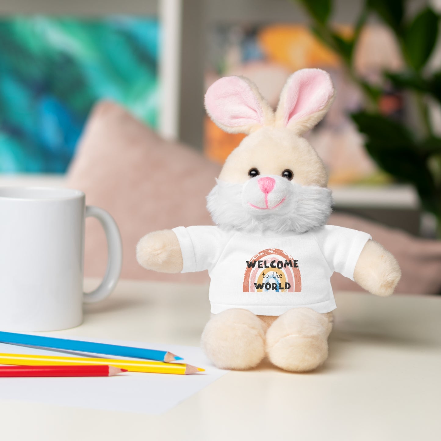 Welcome to the World baby girl Stuffed Animal Teddy Bear - Adorable Gift for Newborns & Celebrations