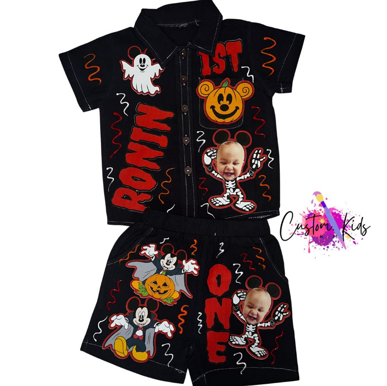 Baby boy 2p short button up set