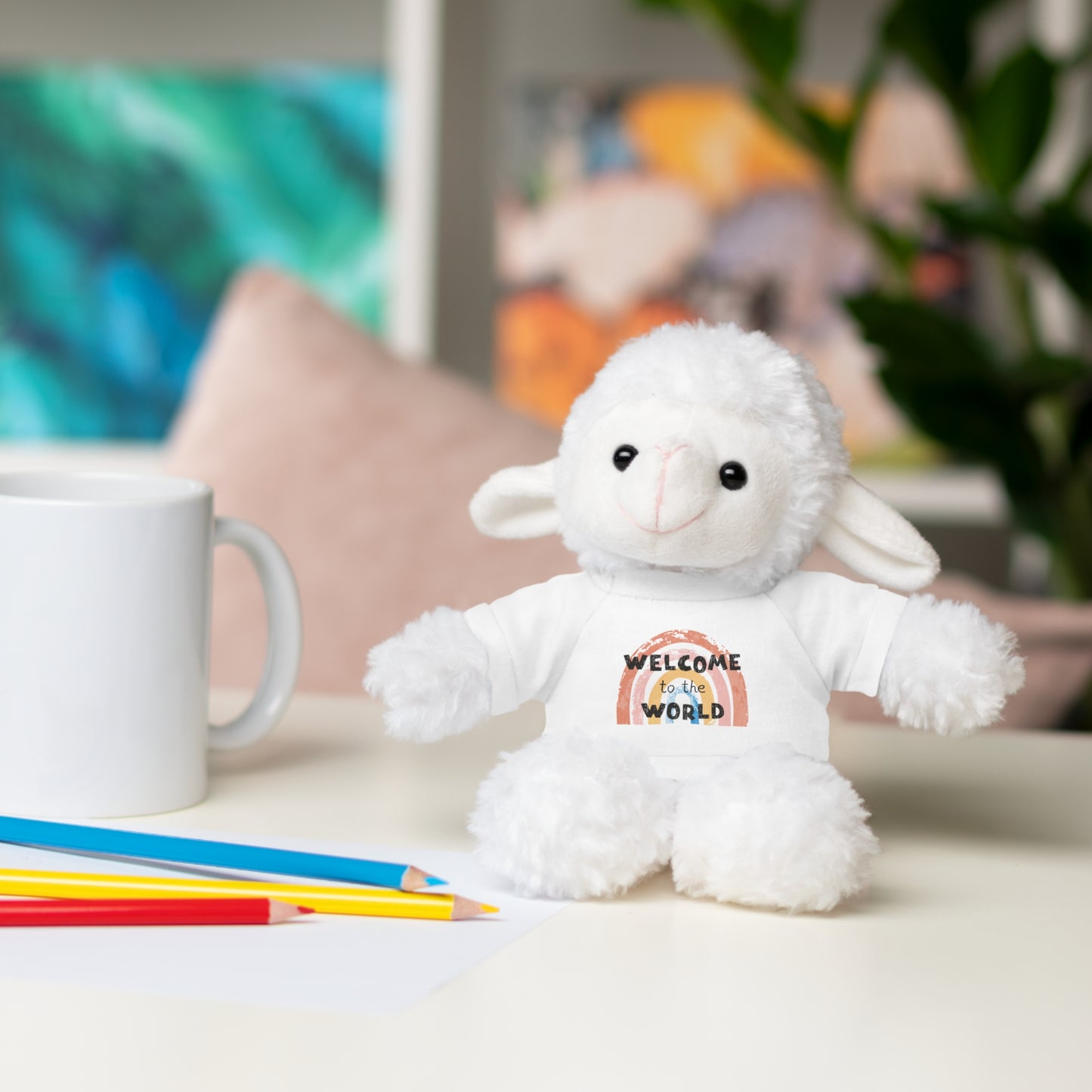 Welcome to the World baby girl Stuffed Animal Teddy Bear - Adorable Gift for Newborns & Celebrations