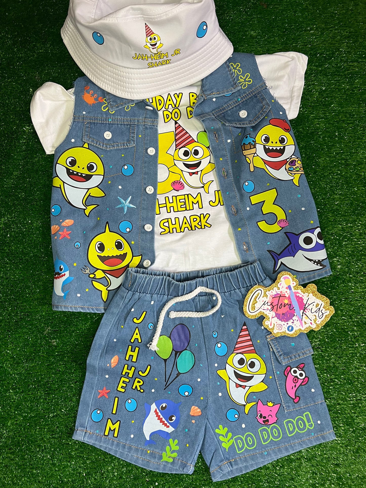 4p custom short and jacket set with ducket hat
