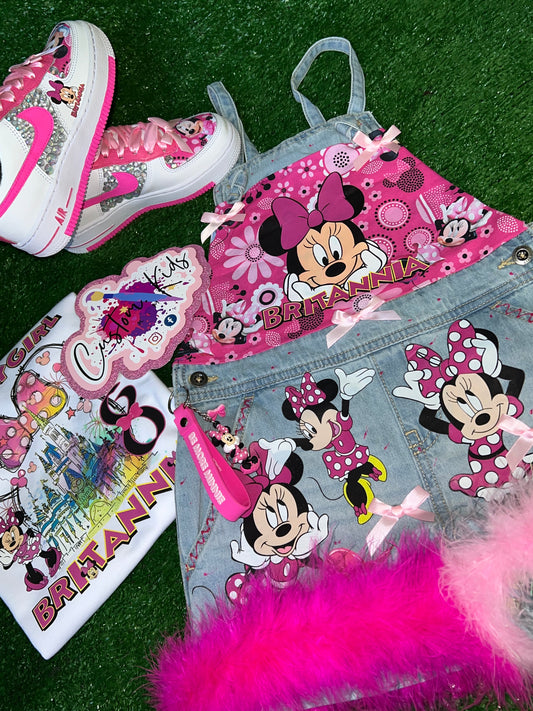 Custom shorts overall set with matching air force ones