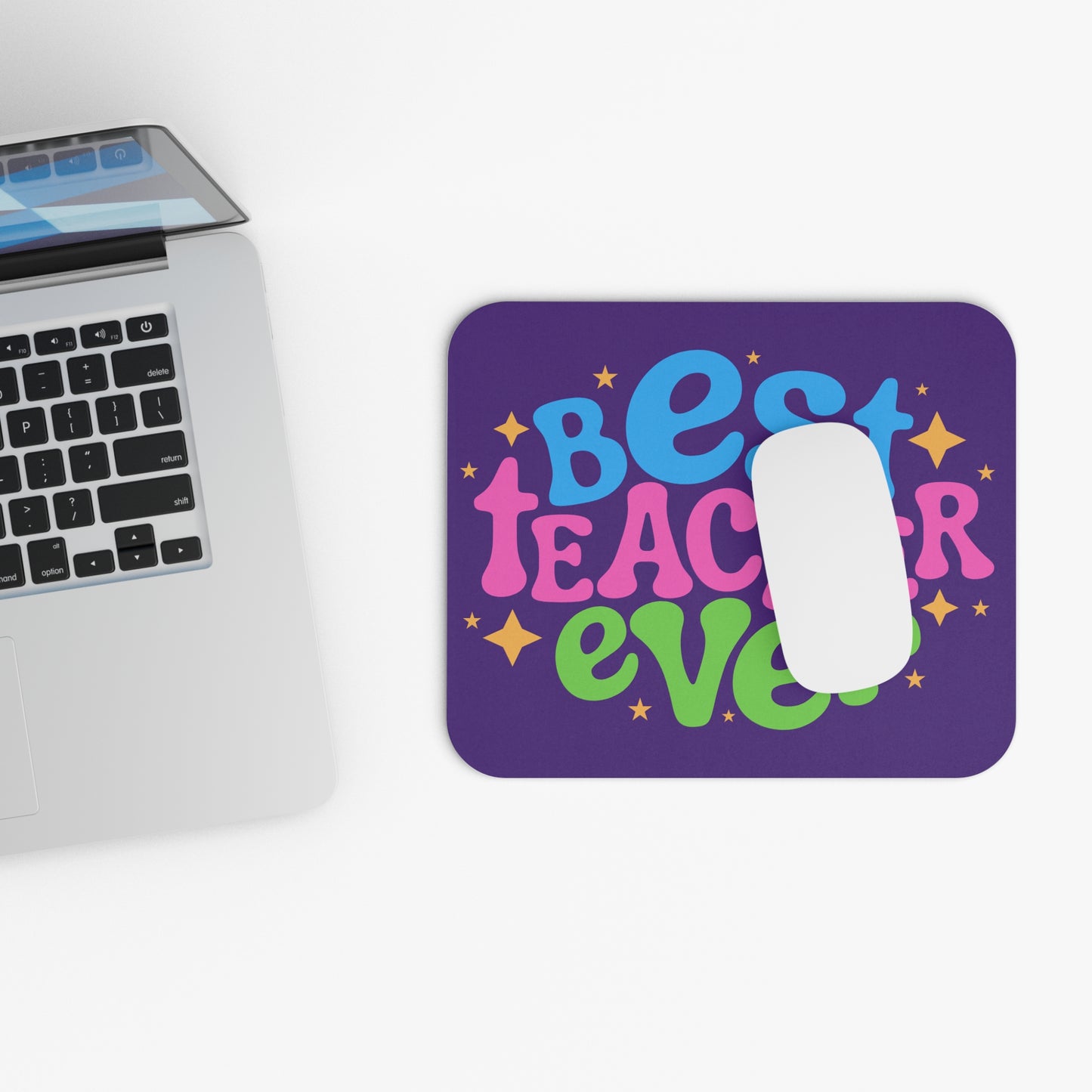 Best Teacher Ever Mouse Pad | Cute Desk Accessories, Gift for Teachers, Classroom Supplies, Inspirational Desk Decor, Teacher Appreciation