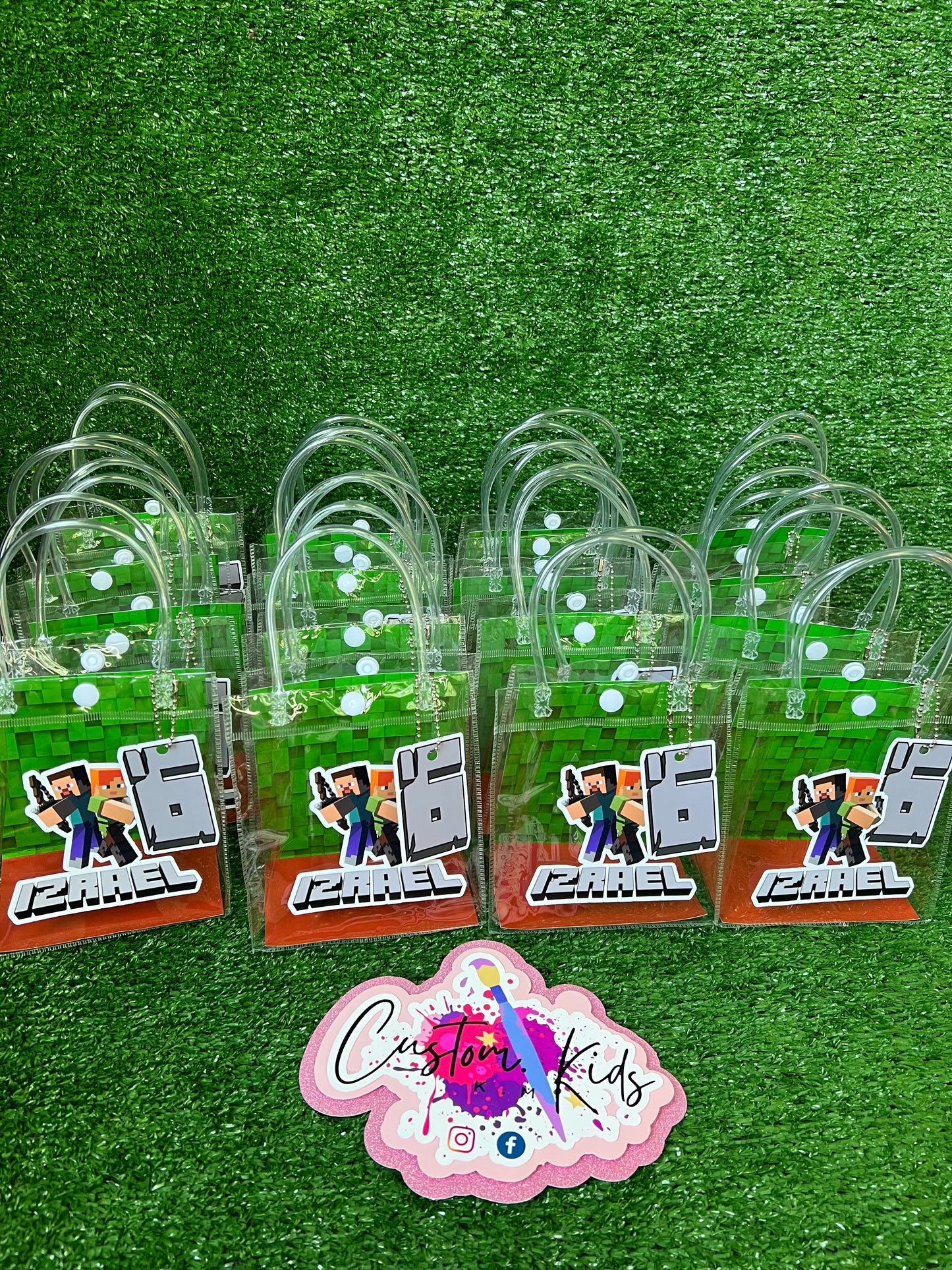 12 Custom Clear Gift Bags