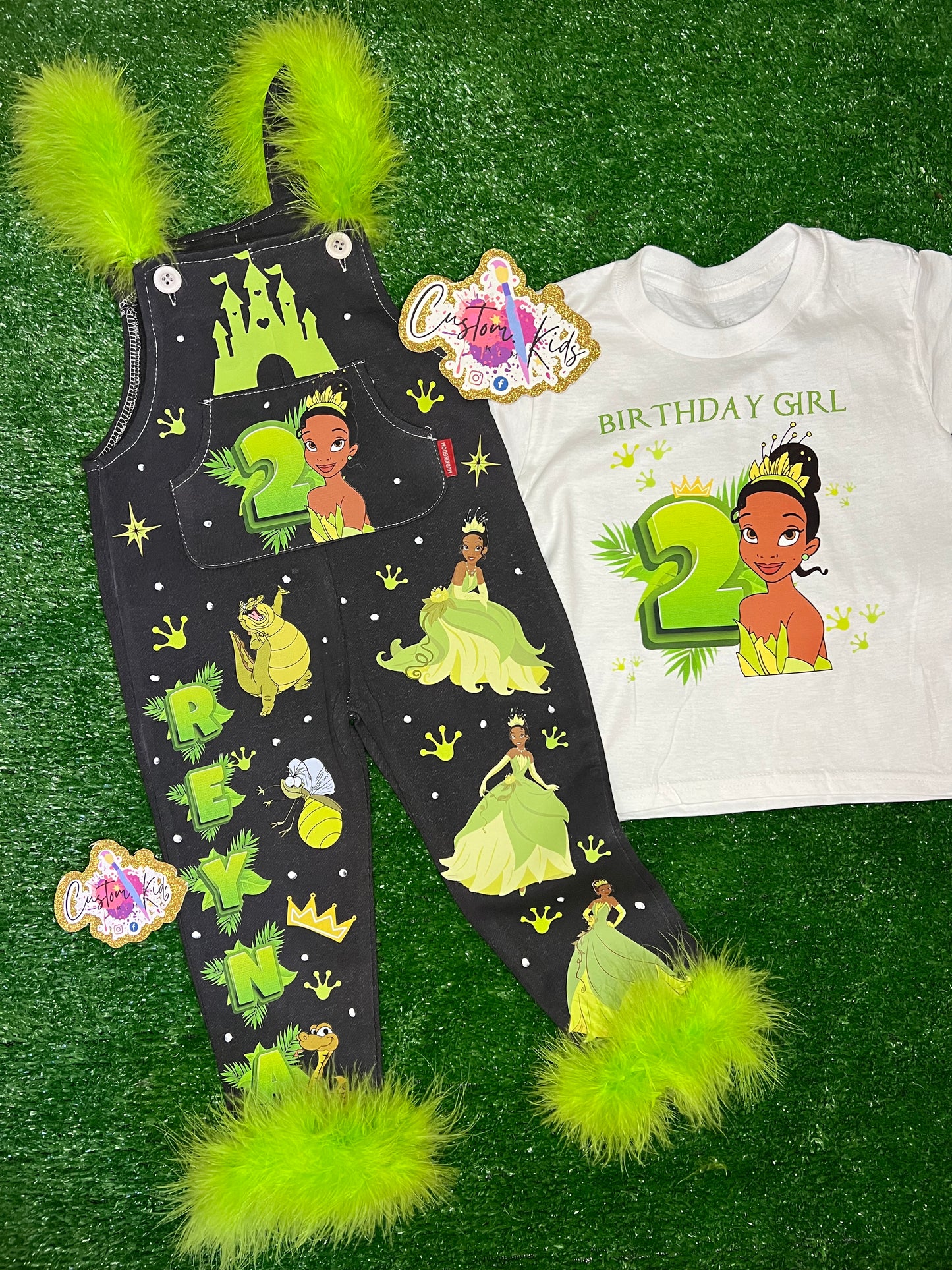 Baby girl black cotton overall set